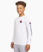 Champion Big Boys Long-Sleeve Signature Logo Graphic T-Shirt