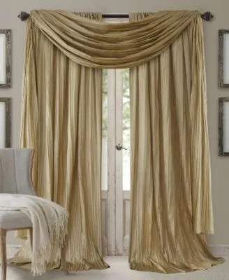 Elrene Athena Faux Silk Curtain Panels Scarf Valance Set Of 3