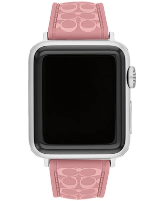 Coach Women's True Pink Silicone Apple Watch Strap 38mm, 40mm, 41mm