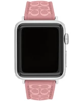 Coach Women's True Pink Silicone Apple Watch Strap 38mm, 40mm, 41mm