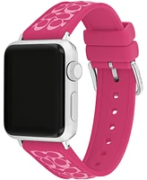 Coach Women's Pink Silicone Apple Watch Strap 38mm, 40mm, 41mm