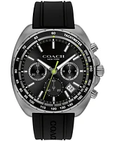 Coach Men's Charter Black Silicone Strap Watch 44.5mm