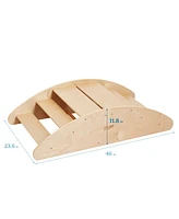 ECR4Kids Rocking Boat and Steps, Natural