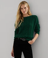 Lauren Ralph Lauren Women's Cable-Knit Cotton-Blend Sweater