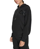 Calvin Klein Women's Eco Fleece Logo Pullover Hoodie