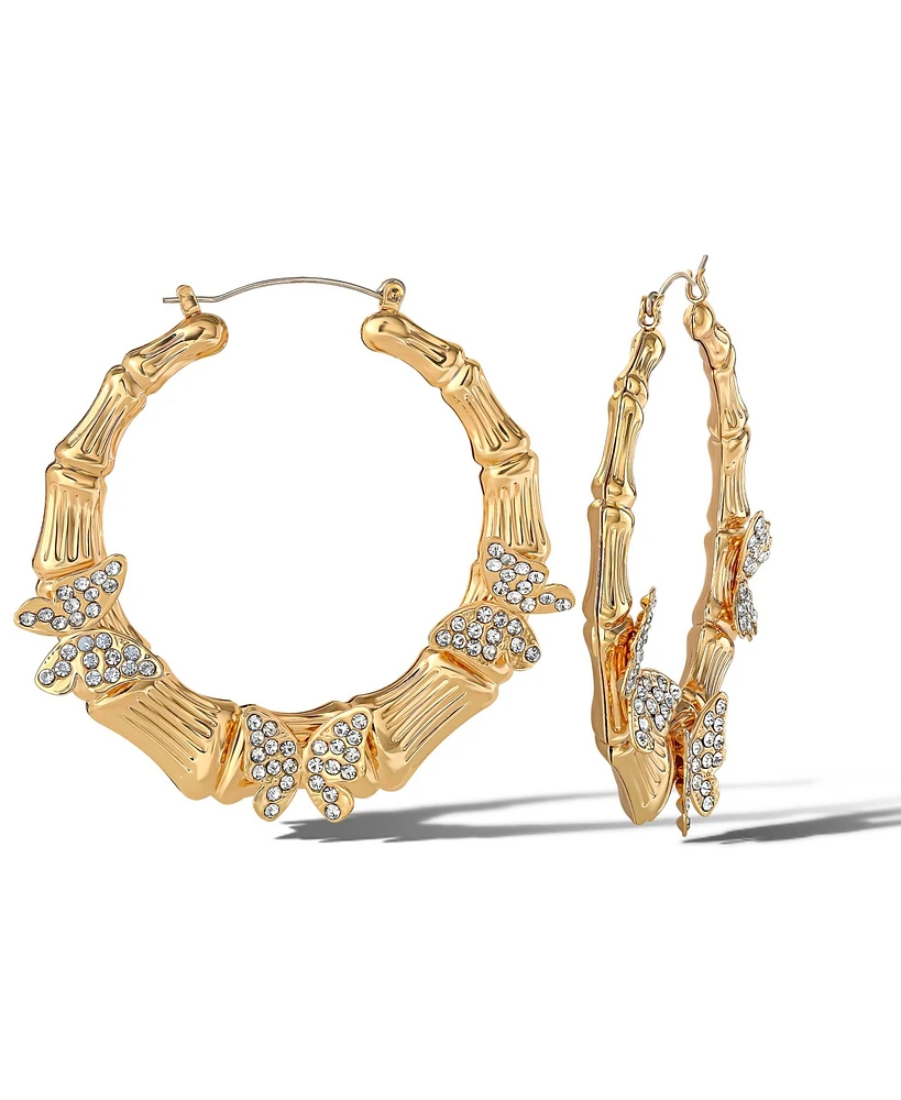 Jessica Simpson Butterfly on Hoops Earrings