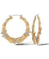 Jessica Simpson Butterfly on Hoops Earrings