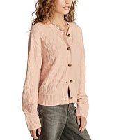 Lucky Brand Women's Slouchy Cable Knit Button-Front Cardigan