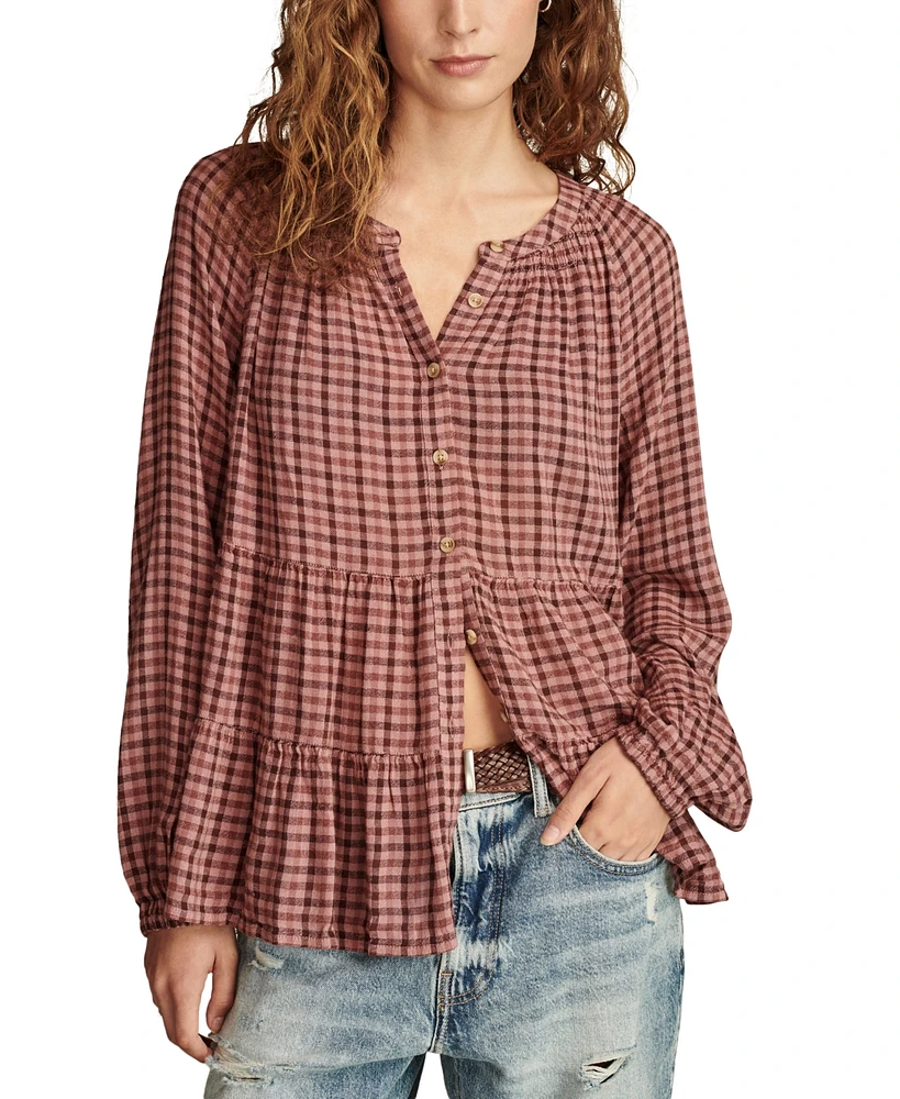 Lucky Brand Women's Tiered Babydoll Shirt