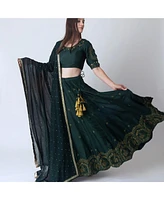 Raas Women's Green Lehenga Choli Set