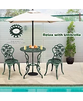 Vebreda Outdoor Cast Aluminum Patio Furniture Set with Rose Design
