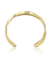 Rachel Glauber 14K Gold Plated Hammered Finish Bangle Bracelet Cuff