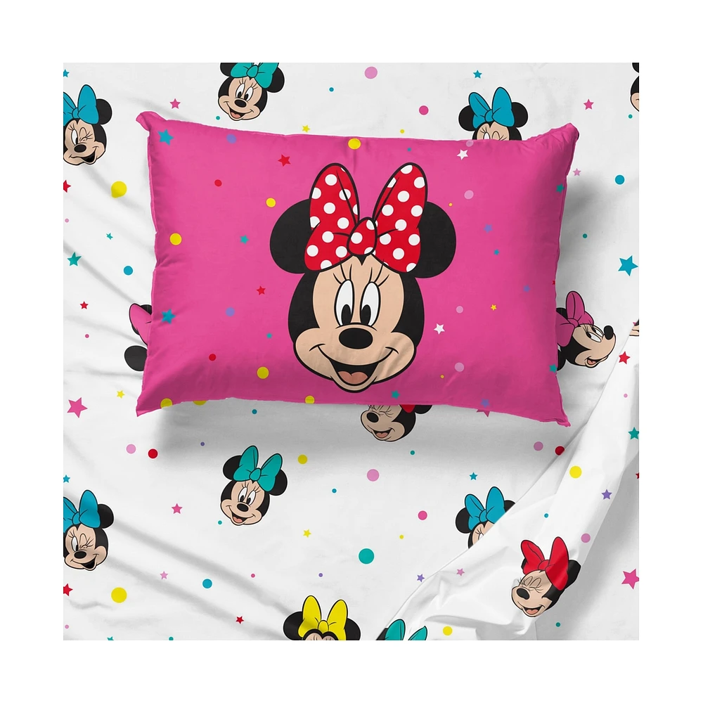 Sunny Side Up Disney Minnie Mouse Rainbow Dots Twin Sheet Set