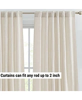 Hlc.me Easton Jacquard Slub Texture - Privacy Curtains with Back Tab Rod Pocket Lightweight Window Curtains Panels