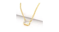 Rivka Friedman Emerald Cut Bezel Set Cubic Zirconia Pendant Necklace