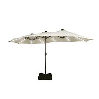 Casainc Outdoor Double-Sided Rectangular Led Light Market Umbrella With Base