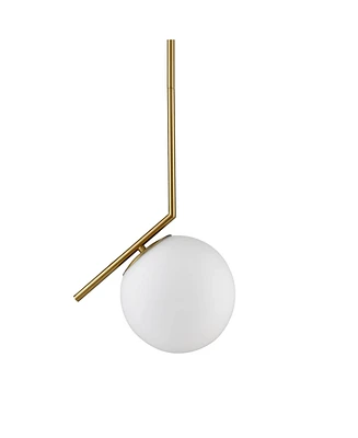 Moose Modern Mini Gold Pendant Light with Milk Glass Globe