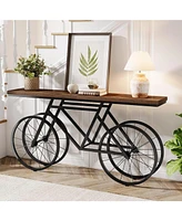Tribesigns 70.9-Inch Extra Long Console Table, Narrow Sofa Table with Bicycle Metal Base, Modern Industrial Entryway Table Behind Couch Table for Livi
