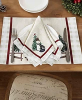 Avanti Country Snowman Polyester 4 Piece Napkins, 18" x 18"