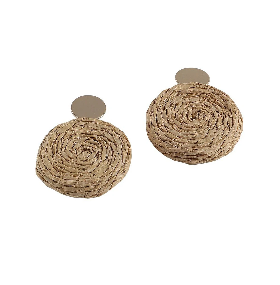 Sohi Women's Straw Drop Earrings