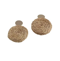 Sohi Women's Straw Drop Earrings