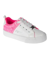 Bebe Little and Big Girls Low Top Glitter Piecing Logo Sneaker