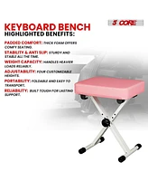 5 Core Keyboard Stand Double X Style Adjustable Piano Riser + Keyboard Piano Bench