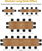 Tribesigns 13FT Conference Table, Large Rectangle Room Long Meeting Seminar Table Business Tables for 10-14 People (Two Tables)