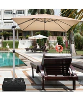 Skonyon 260 lbs Offset Patio Umbrella Base with Wheels Sand Water Filled