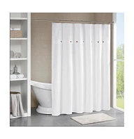 Home Outfitters 100% Cotton Waffle Shower Curtain 72"W x 72"L, Shower Curtain for Bathrooms, Casual