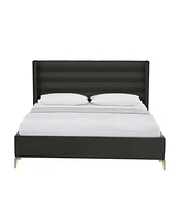 Inspired Home Kavion Velvet Platform Bed King