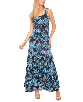 CeCe Women's Tiered Ruffled Maxi Dress