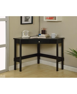 Kings Brand Furniture Wood Corner Desk with Drawer (Black)