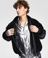 Tinsel Men's Textured Velvet Zip Front Jacket