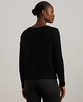 Lauren Ralph Women's Cable-Knit Cotton-Blend Sweater