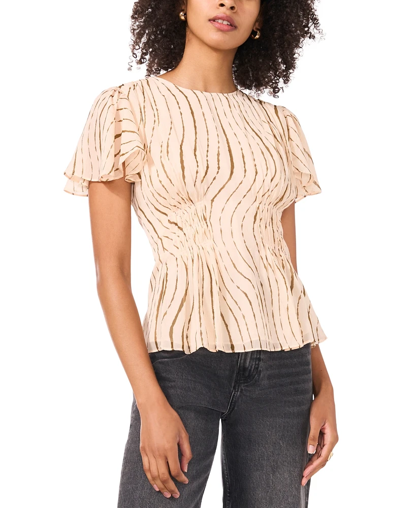 Parker Women's The Rose Crewneck Flutter-Sleeve Top