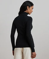 Lauren Ralph Lauren Metallic Ribbed Turtleneck Sweater