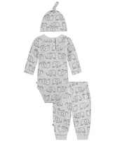 Huggies Baby Boys Long Sleeve Bodysuit, Pants and Hat 3-Piece Set
