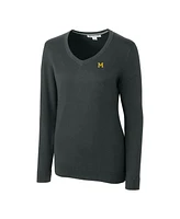 Cutter & Buck Women's Michigan Wolverines Lakemont Tri-Blend V-Neck Pullover Sweater