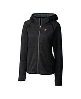 Cutter & Buck Women's Heather Charcoal Ohio State Buckeyes Mainsail Sweater-Knit Full-Zip Hoodie