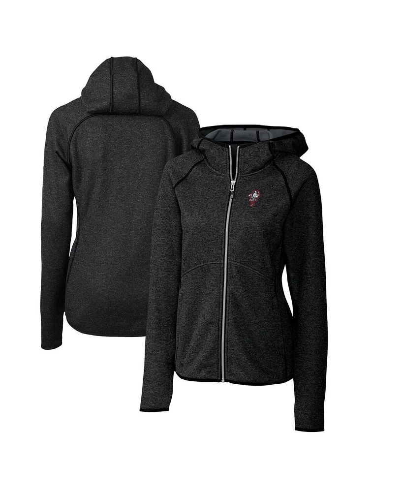 Cutter & Buck Women's Heather Charcoal Ohio State Buckeyes Mainsail Sweater-Knit Full-Zip Hoodie