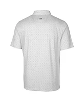 Cutter & Buck Men's Lsu Tigers Primary Team Logo Pike Double Dot Print Stretch Polo