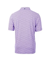 Cutter & Buck Men's Purple Minnesota Vikings Helmet Virtue Eco Pique Botanical Print Polo