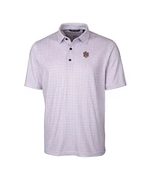 Cutter & Buck Men's Lsu Tigers Primary Team Logo Pike Double Dot Print Stretch Polo
