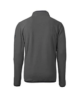 Cutter & Buck Men's Gray/Black Green Bay Packers Helmet Cascade Eco Sherpa Fleece Quarter-Zip Pullover Jacket