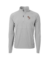 Cutter & Buck Men's Gray Florida State Seminoles Alumni Logo Adapt Eco Knit Hybrid Quarter-Zip Pullover Top