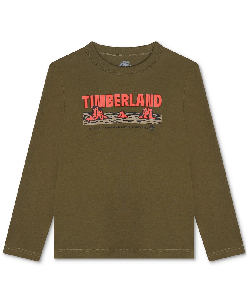 Timberland Big Boys Long-Sleeve Logo Graphic T-Shirt