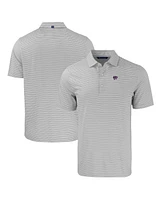 Cutter & Buck Men's Gray/White Kansas State Wildcats Forge Eco Double Stripe Stretch Polo