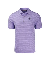 Cutter & Buck Men's Heather Purple Stephen F Austin Lumberjacks Forge Eco Heathered Stripe Stretch Polo