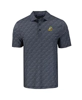 Cutter & Buck Men's Black Oregon Ducks Pike Eco Pebble Print Stretch Polo